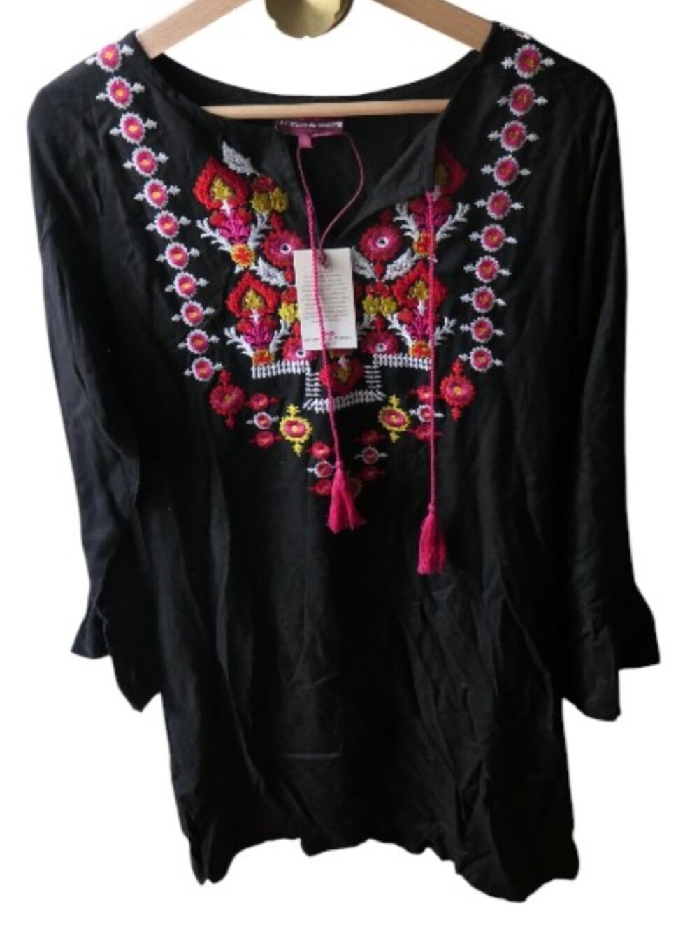 La fiancee du Mekong- Bohemian embroidered tunic dress-Size S-NWT